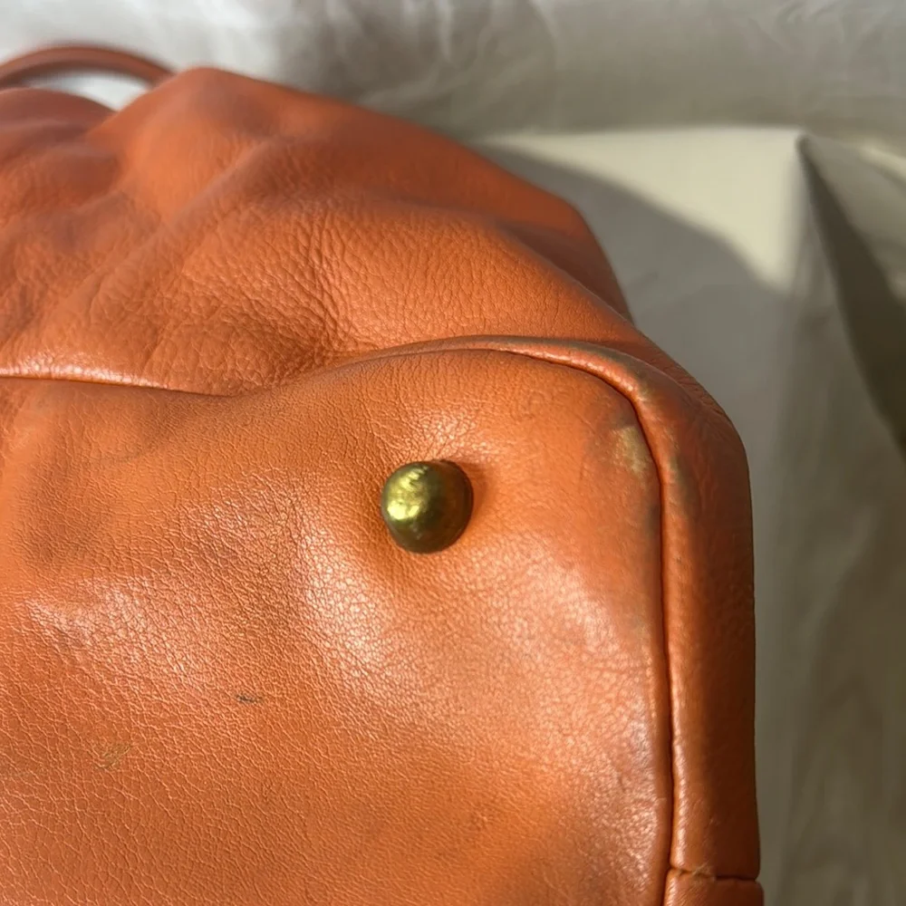 Dutchy Orange Leather Tote Bag